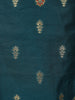 Green Floral Designed Semi Silk Salwar Suit - Diadem