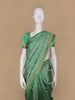 Green Floral Designed Semi Silk Saree - Diadem