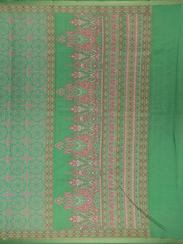 Green Floral Designed Semi Silk Saree - Diadem