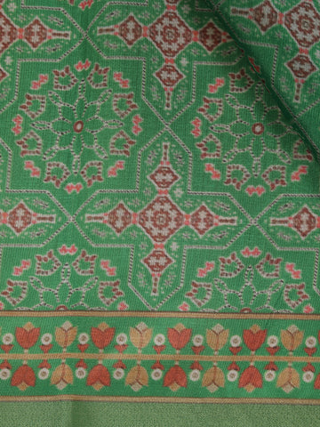 Green Floral Designed Semi Silk Saree - Diadem