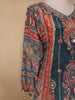 Green Floral Designed Semi Silk Sharara Salwar Suit - Diadem