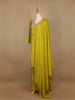 Green Floral Designed Semi Silk Sharara Salwar Suit