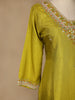 Green Floral Designed Semi Silk Sharara Salwar Suit