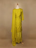 Green Floral Designed Semi Silk Sharara Salwar Suit