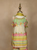 Green Floral Designed Semi Silk Sharara Suit