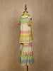 Green Floral Designed Semi Silk Sharara Suit