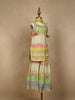 Green Floral Designed Semi Silk Sharara Suit