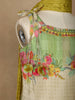 Green Floral Designed Semi Silk Sharara Suit