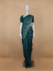 Green Floral Designed Semi Tussar Saree - Diadem