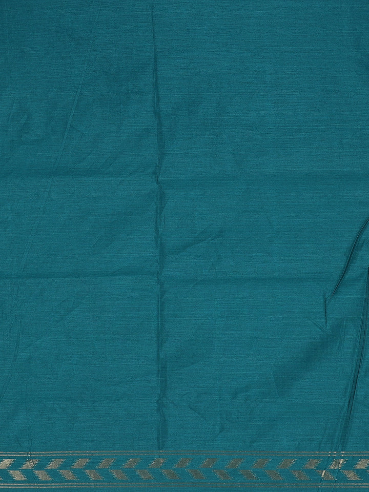Green Floral Designed Semi Tussar Saree - Diadem