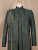 Green Floral Designed Sherwani Suit for Reception