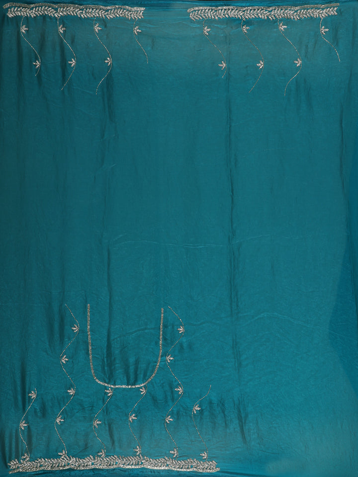 Green Floral Embroidered Organza Designer Saree - Diadem