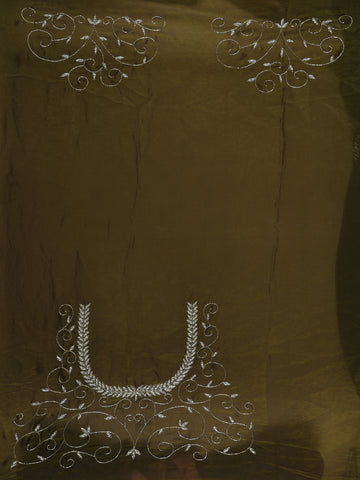 Green Floral Embroidered Organza Designer Saree - Diadem