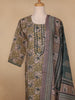 Green Floral Embroidery Semi Silk Salwar Suit - Diadem