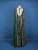 Green Floral Motif Bead Work Cotton Gown - Diadem
