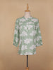 Green Floral Printed Cotton Kurti Top - Diadem