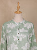 Green Floral Printed Cotton Kurti Top - Diadem