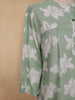 Green Floral Printed Cotton Kurti Top - Diadem