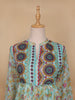 Green Floral Printed Cotton Kurti Top - Diadem