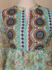 Green Floral Printed Cotton Kurti Top - Diadem