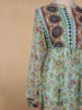 Green Floral Printed Cotton Kurti Top - Diadem