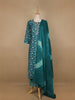 Green Floral Printed Cotton Salwar Suit - Diadem