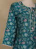 Green Floral Printed Cotton Salwar Suit - Diadem