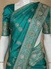Green Floral Weave and Stone Work Banarasi Silk Saree - Diadem