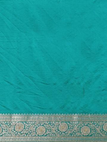 Green Floral Weave and Stone Work Banarasi Silk Saree - Diadem