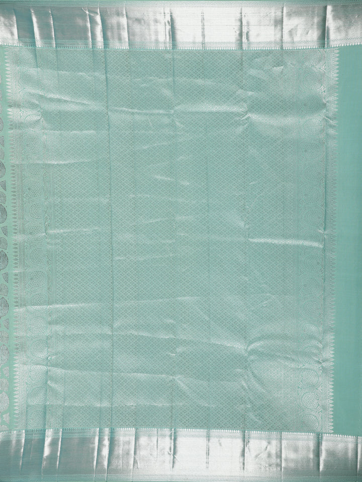 Green Floral Woven Pure Kanchipuram Silk Saree - Diadem