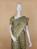 Green Floral and Checks Woven Silk saree - Diadem