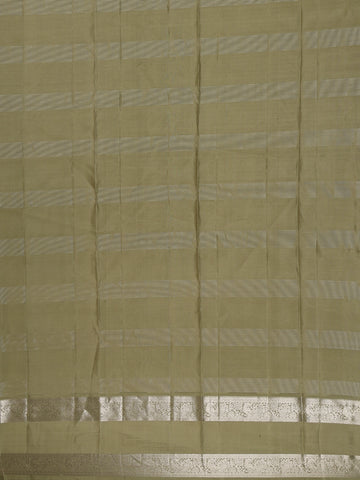 Green Floral and Checks Woven Silk saree - Diadem