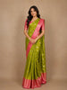 Green Flower Design Pure Banarasi Silk Saree