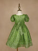 Green Glitter Work Party Gown for Girls