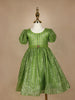 Green Glitter Work Party Gown for Girls