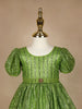 Green Glitter Work Party Gown for Girls