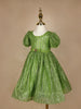 Green Glitter Work Party Gown for Girls