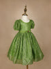 Green Glitter Work Party Gown for Girls