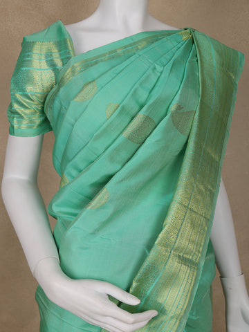 Green Paisley Weave Pure Kanchipuram Silk Saree - Diadem