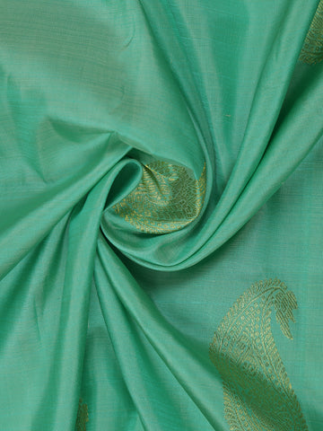 Green Paisley Weave Pure Kanchipuram Silk Saree - Diadem