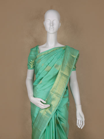 Green Paisley Weave Pure Kanchipuram Silk Saree - Diadem