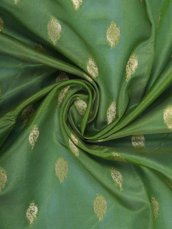 Green Peacock Designed Soft Silk Saree - Diadem