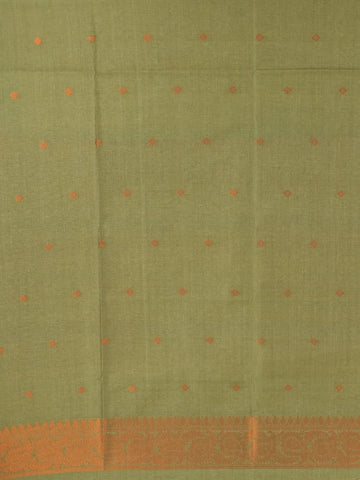 Green Semi Tussar Silk Floral Designed Saree - Diadem