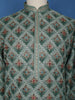 Green Sequins And Floral Embroidery Cotton Kurta Set With Pant