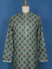Green Sequins And Floral Embroidery Cotton Kurta Set With Pant