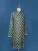 Green Sequins And Floral Embroidery Cotton Kurta Set With Pant