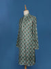 Green Sequins And Floral Embroidery Cotton Kurta Set With Pant