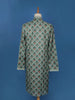 Green Sequins And Floral Embroidery Cotton Kurta Set With Pant
