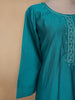 Green Solid Casual Cotton Kurti - Diadem