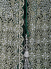 Green Stone And Floral Embroidery Net Bridesmaid Gown - Diadem